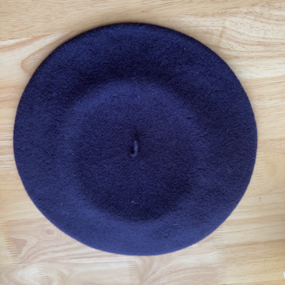 Kangol Womens 100% Wool Beret O/S Navy Blue Vintage Made in England Hat